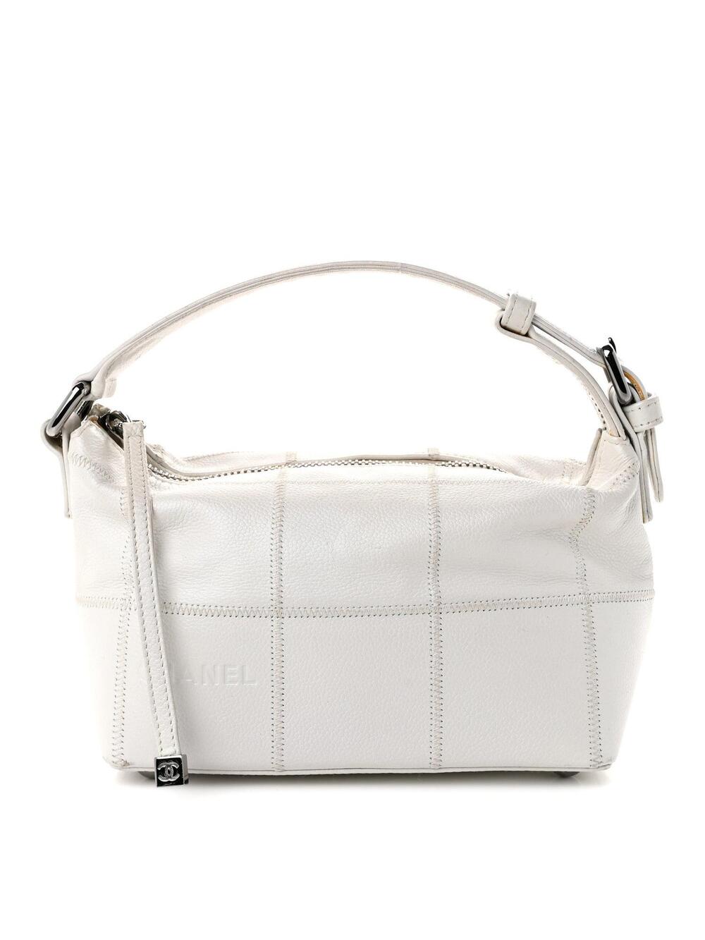 Chanel Caviar Square Stitched Bag White #319507C83B